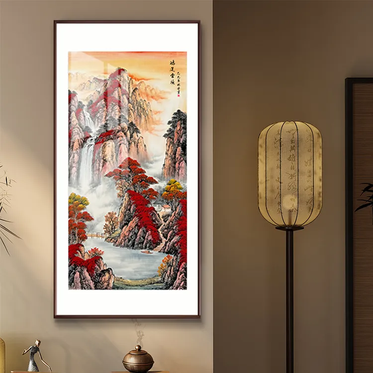 手绘【鸿运当头】国画山水画客厅办公室挂画5-1