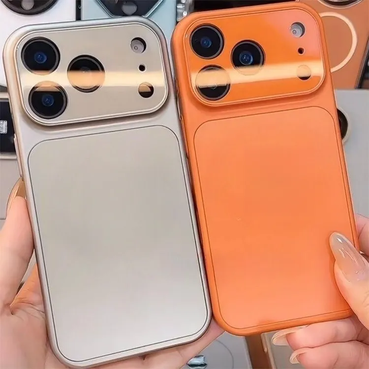 适用大视窗AG苹果17promax纯色手机壳iPhone16/15/14/13简约硬