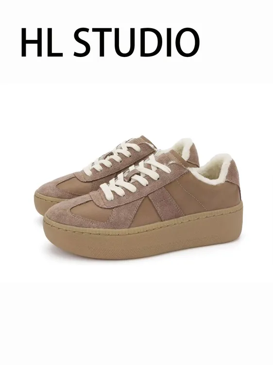 MJL时尚休闲鞋厚底时尚加厚羊毛运动阔腿裤鞋加绒2025