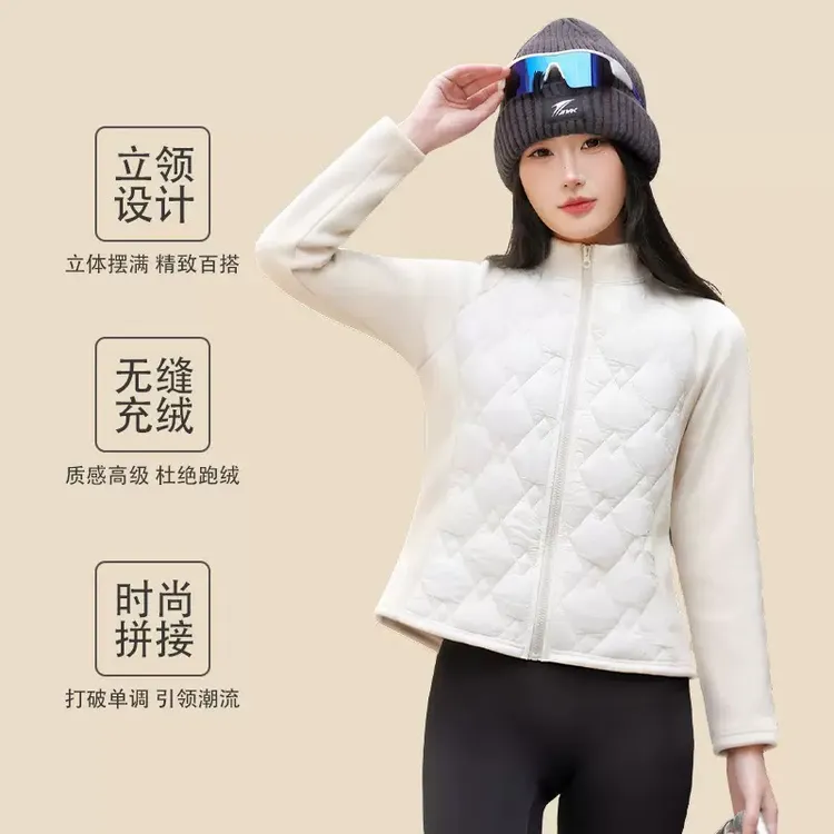 （显瘦小蛮腰）冬季新品拉链保暖长袖立领石墨烯棉服短外套