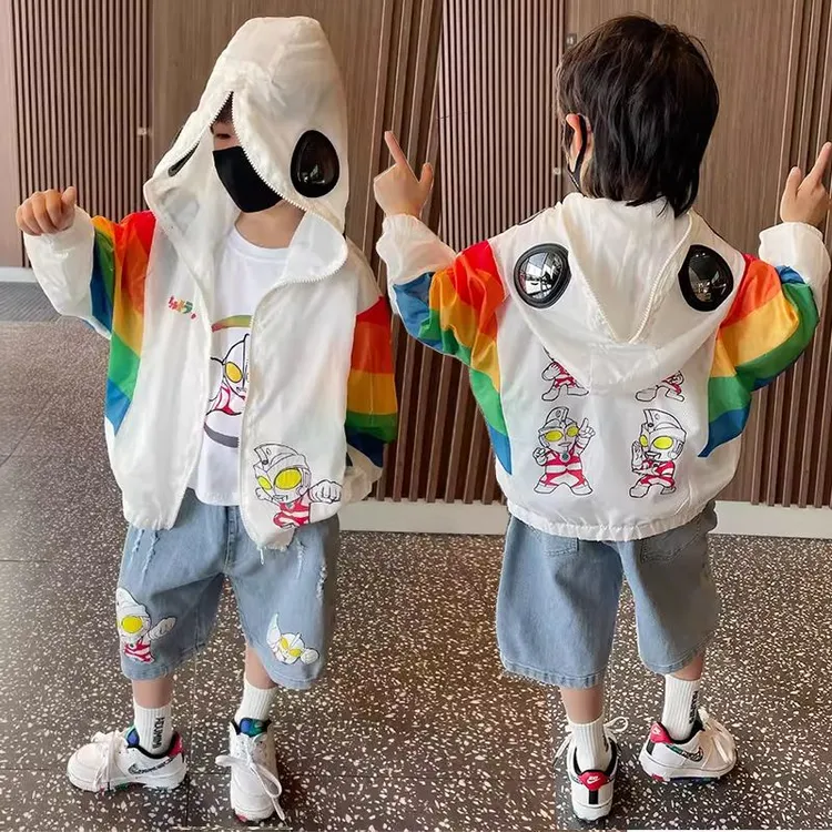 奥特曼男童夏季防晒衣薄款2025新款网红男孩宝宝女童儿童防晒服