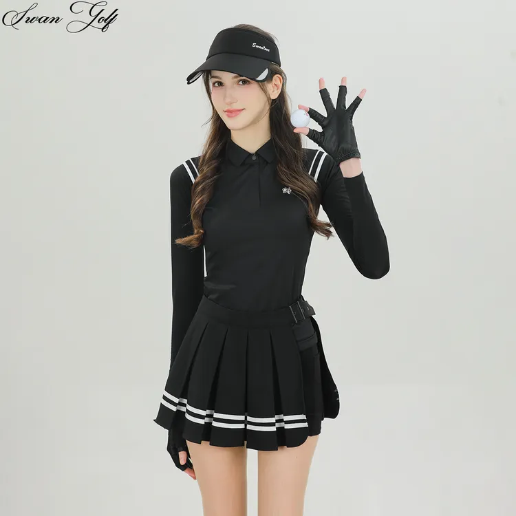 高尔夫女装polo洋气服装女款夏季长袖透气运动修身显瘦防晒球服