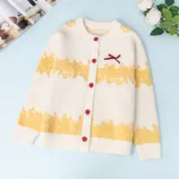 2323【现货】女童毛衣儿童秋季新款中大童洋气甜美针织毛衣开衫厚