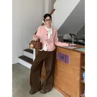 宋正恩9/29 10:00AM上新【小直筒弯刀裤~咖色洗水棉休闲裤】可提