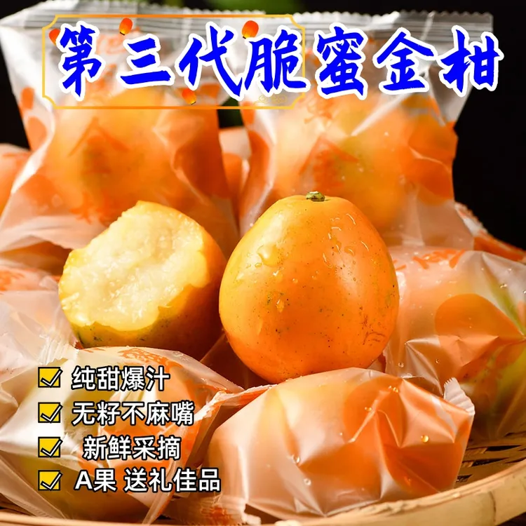 （鲜果现货）2025年第三代脆蜜金桔金柑纯甜无酸无籽不麻嘴新鲜现摘