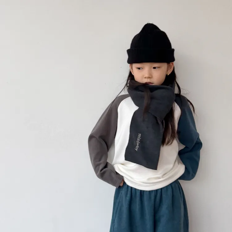 miniwhy亲子童装 | 细腻绒面弹性摇粒绒插肩袖T恤可作卫衣25冬