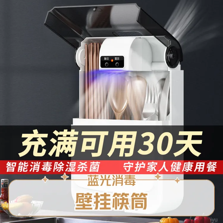 蓝光杀菌壁挂式防潮防霉速干智能消毒筷子筒筷子收纳筒