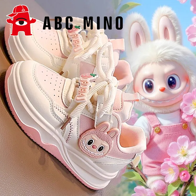 ABC MINO拉布布女童鞋小白鞋秋季2025新款儿童运动板鞋女孩公主鞋