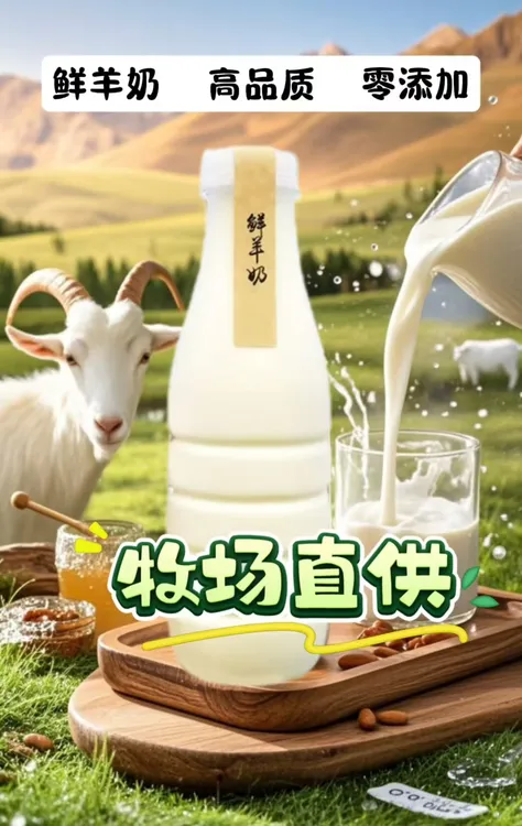 放养头窝羊精品羊奶新鲜纯羊奶富平萨能奶山羊牧场直发生鲜奶