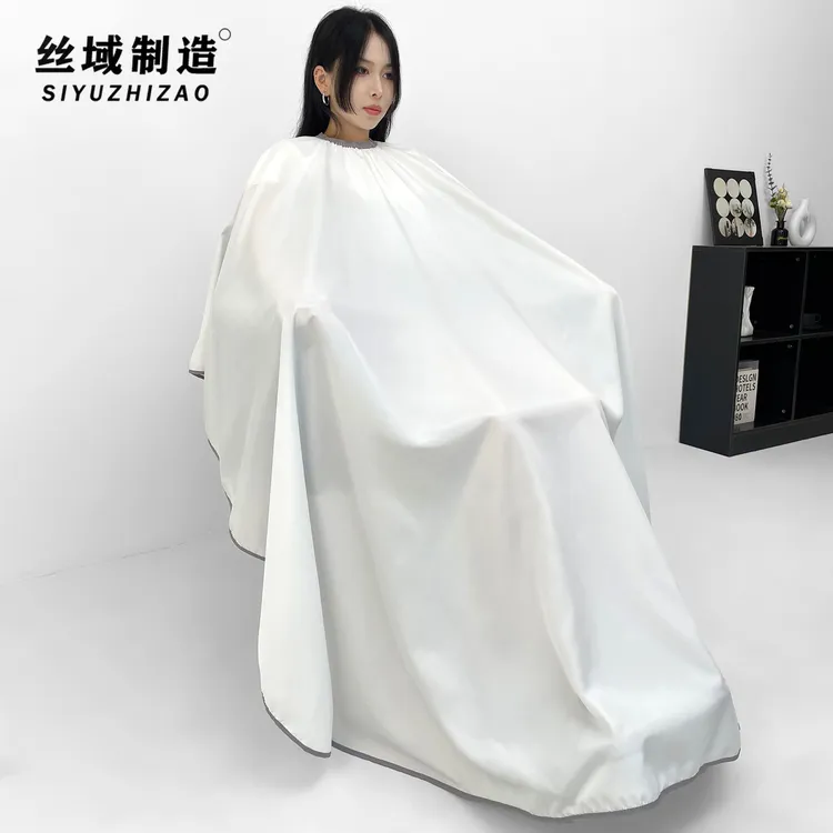 加长不粘发理发店围布高端发廊专用剪头发烫染美发围布透气防静电
