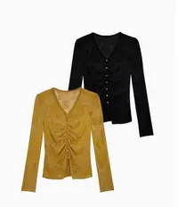 大胡子专属（百搭植绒小衫）原版！新中式国风气质高定长袖内搭上衣