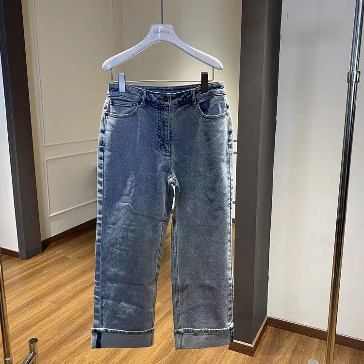 进口面料  蓝色棉牛仔裤  K0787