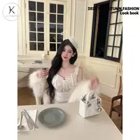 JOYKIKI金金 【古早娇人】秋季气质蕾丝绑带设计吊带连衣裙J25C375