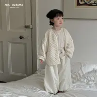 现货「MINI AUTUMN」【空心格】菱形格女小童宽松菱形外套BQ53128