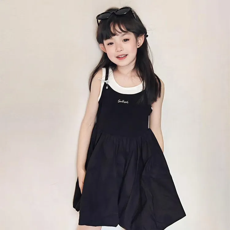 巴拉童年女童夏天高级感裙子2025新款儿童洋气花苞吊带裙夏季超好