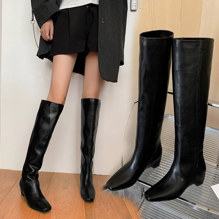 2025秋冬加绒弹力瘦瘦靴内增高长筒靴高筒靴骑士靴内增长靴女靴子