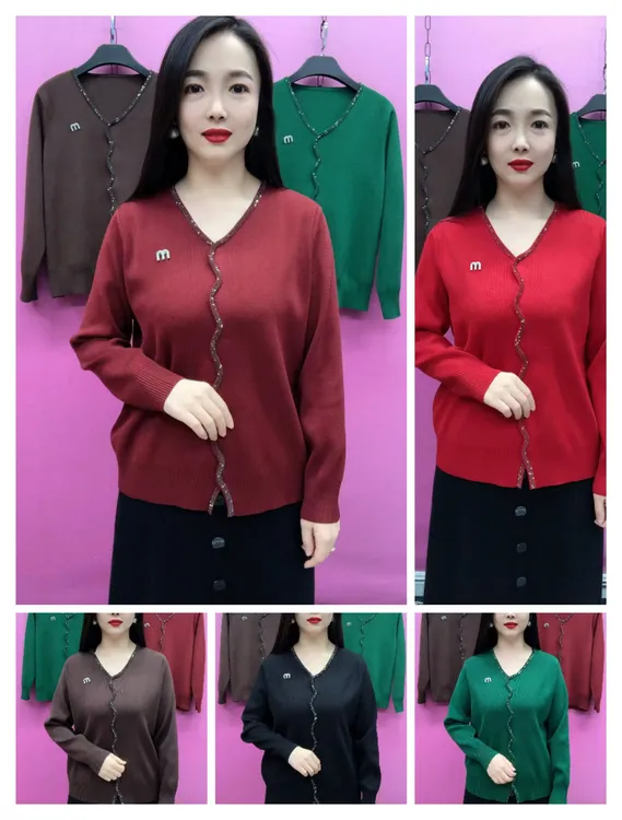 511款波浪纹套头针织衫