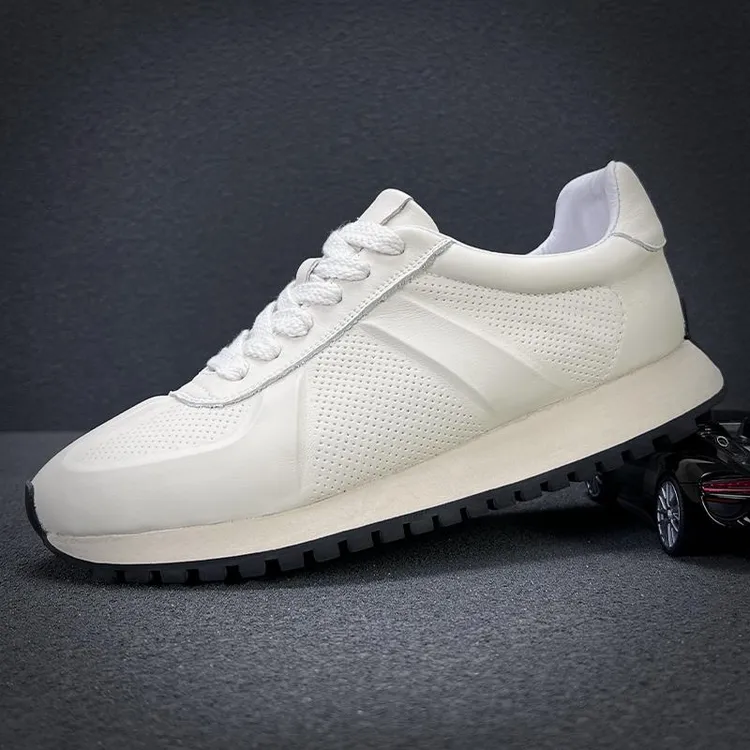PT RICH欧洲站男鞋复古阿甘鞋真皮透气运动休闲鞋厚底轻便新款时
