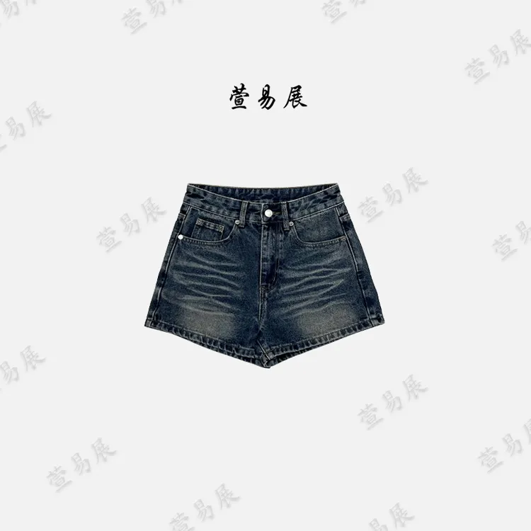 萱易展-“爵士小调”复古显瘦百搭设计感牛仔短裤-KZ0302401