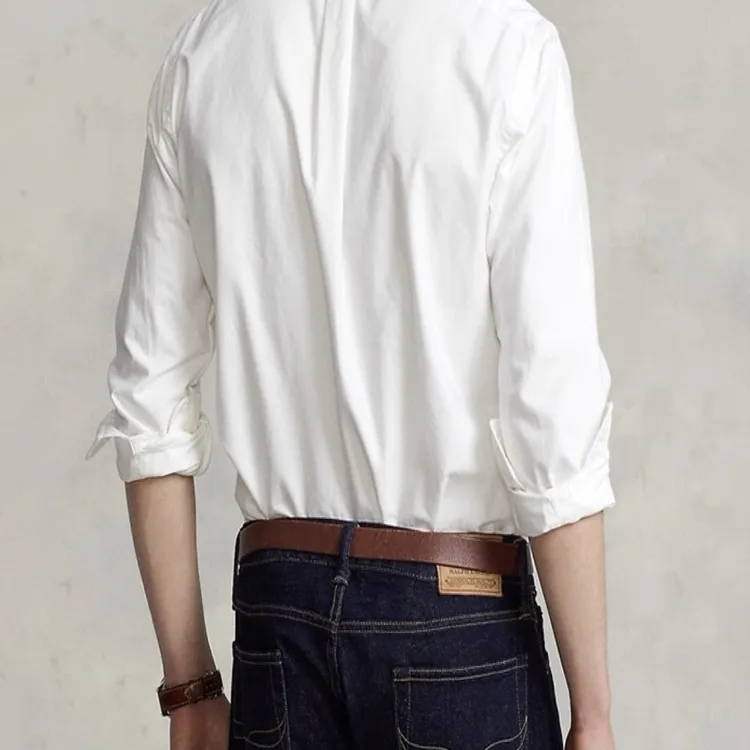 “秋枫”小马刺绣秋季新款男士纯棉牛津纺长袖衬衫高级感百搭外套