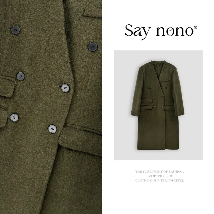 懒猫nono│Saynono 时尚设计感双排口双面气质绵羊毛外套H1013X