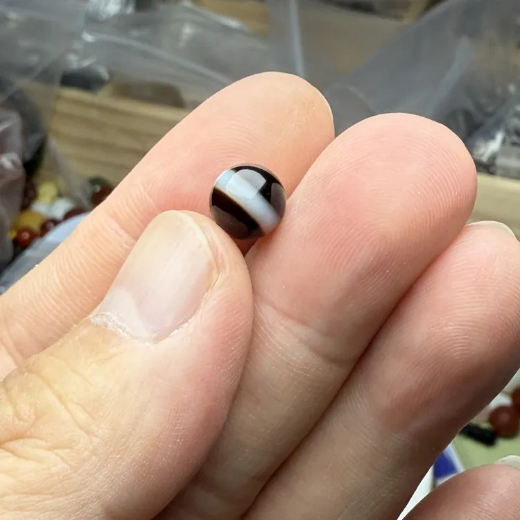 台湾天珠一线药师圆珠直径8+mm