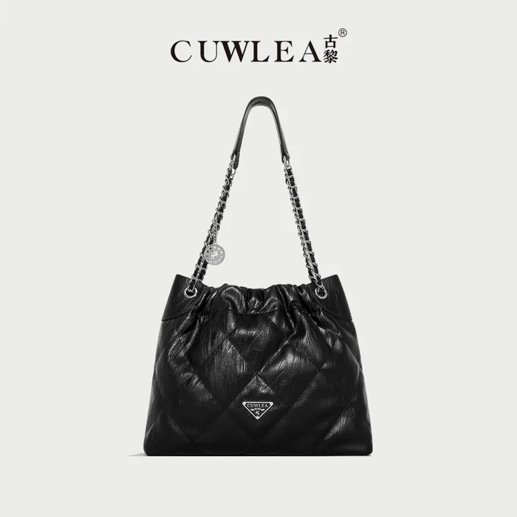 【CUWLEA/古黎】小香风新款女包绣线菱格百搭斜挎包GL-9206