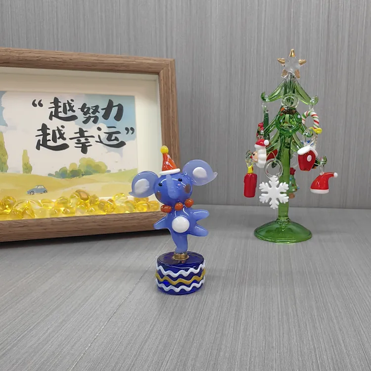 马戏团旋转小象琉璃手作车载桌面可爱装饰品创意生日礼物