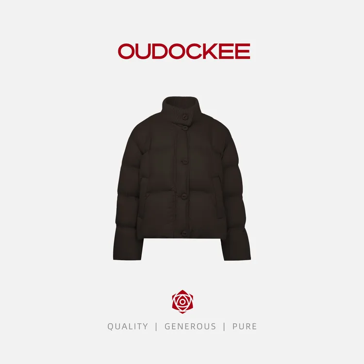 OUDOCKEE 鸥鸥【三明治】韩系针织领口短款百搭羽绒服 50202