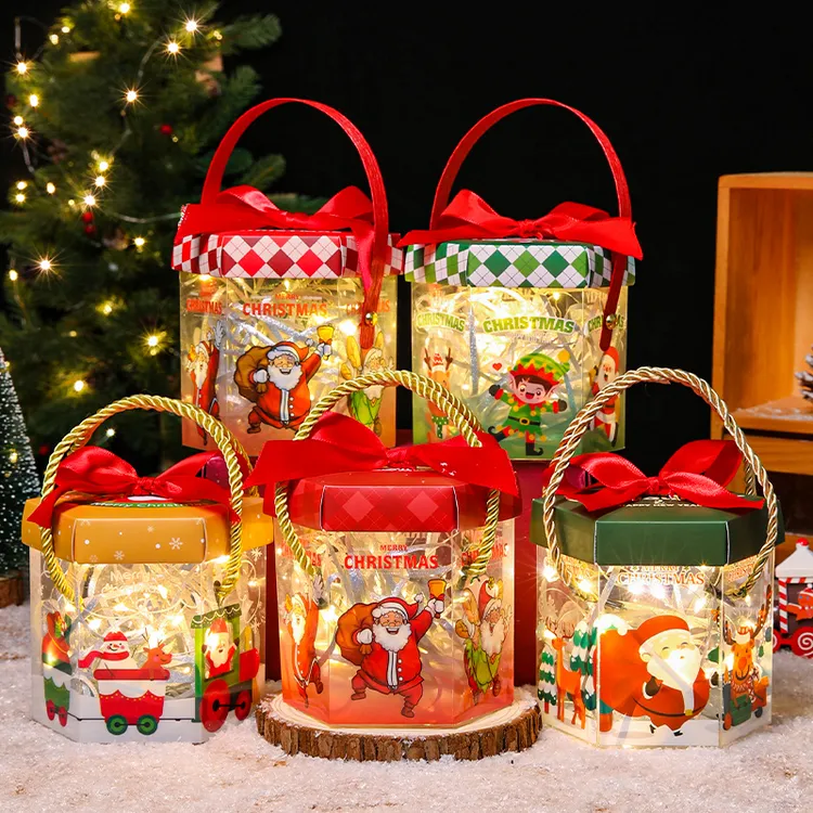 圣诞节苹果盒平安夜平安果包装盒儿童糖果礼盒创意透明PVC礼物盒