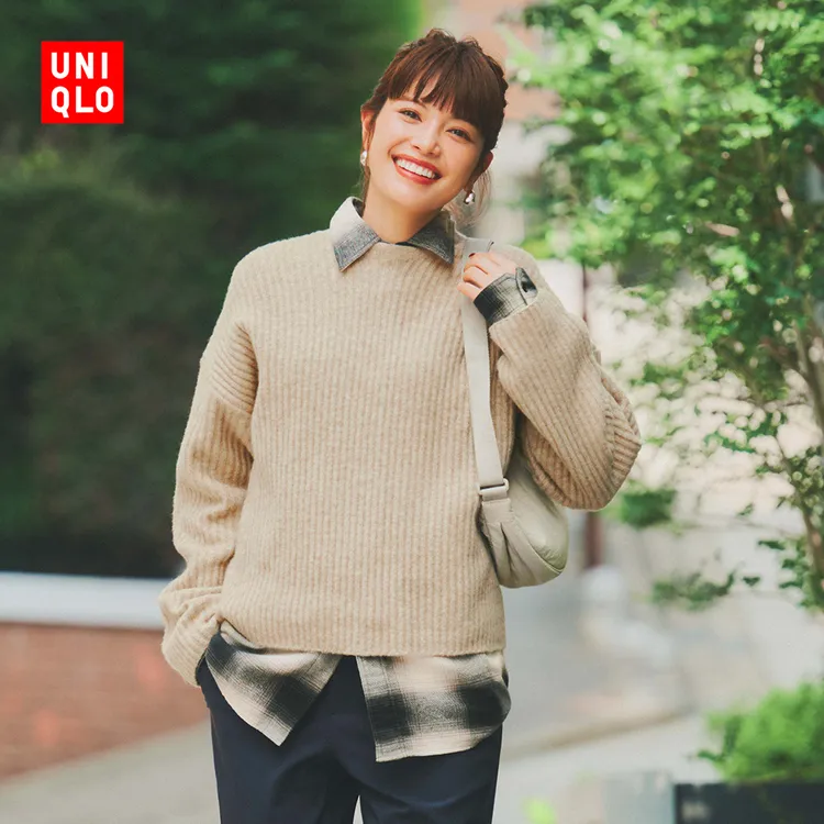 优衣库女装舒芙蕾半高领针织衫/毛衣毛衫479158