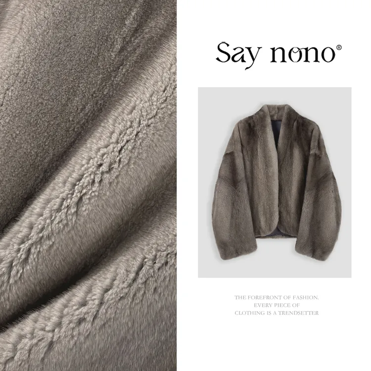 懒猫nono│Saynono 高奢复古V领慵懒风风水貂皮外套 GC1158HY