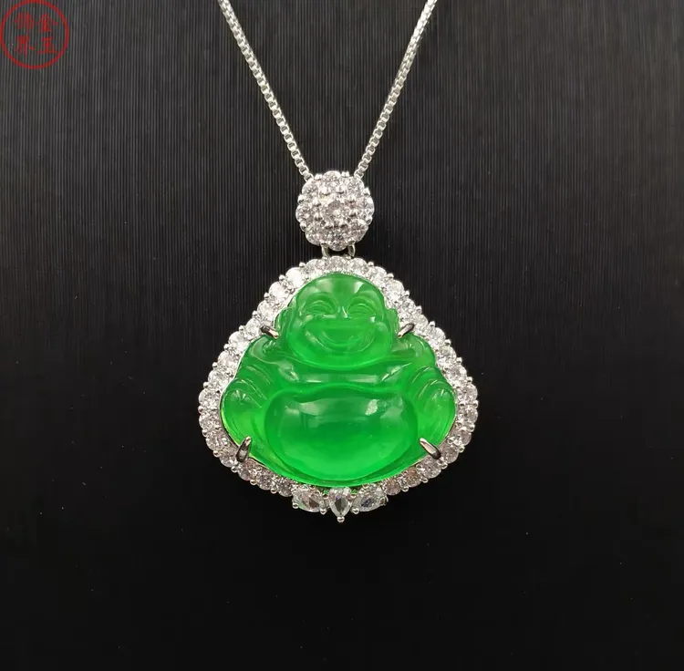 CHEN XI【晨玺】 时尚轻奢 笑佛大肚佛 玉髓 绿佛公 吊坠项链2
