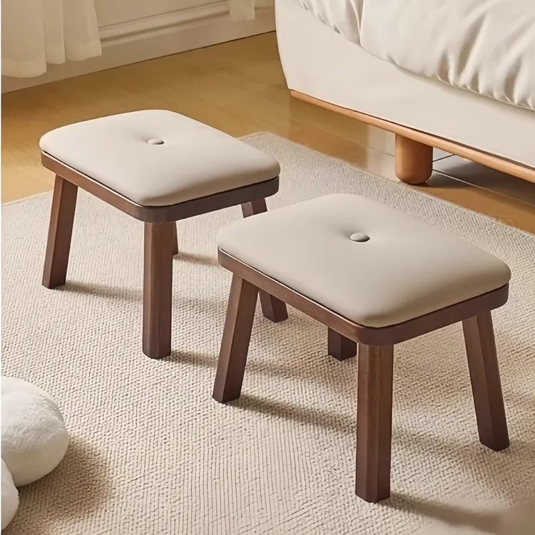 凳子家用卧室实木软包小板凳沙发垫脚凳客厅茶几凳玄关换鞋凳