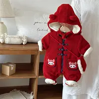 MT婴儿拜年服新年装红色喜庆宝宝周岁礼服新生儿连体衣ZPD4479