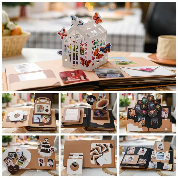 咖啡主题自制手工立体书diy成品相册情侣恋爱生日创意礼物包邮