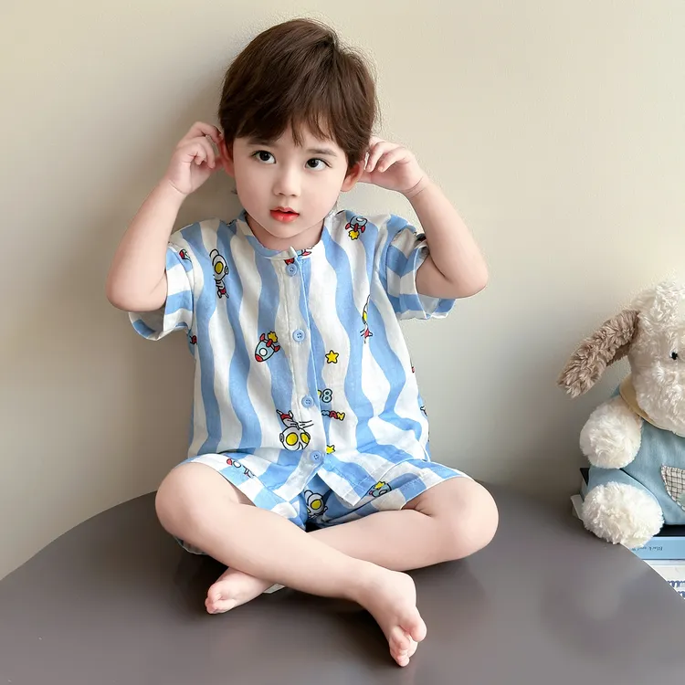 男童奥特曼睡衣2026新款小儿童薄款家居服夏季透气纯棉空调服夏装