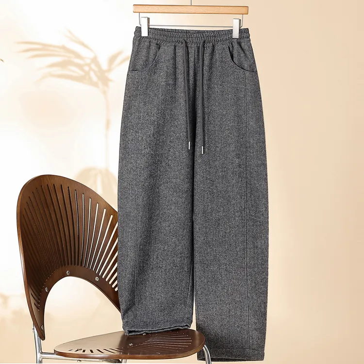 （60%双层羊毛呢九分奶奶裤）