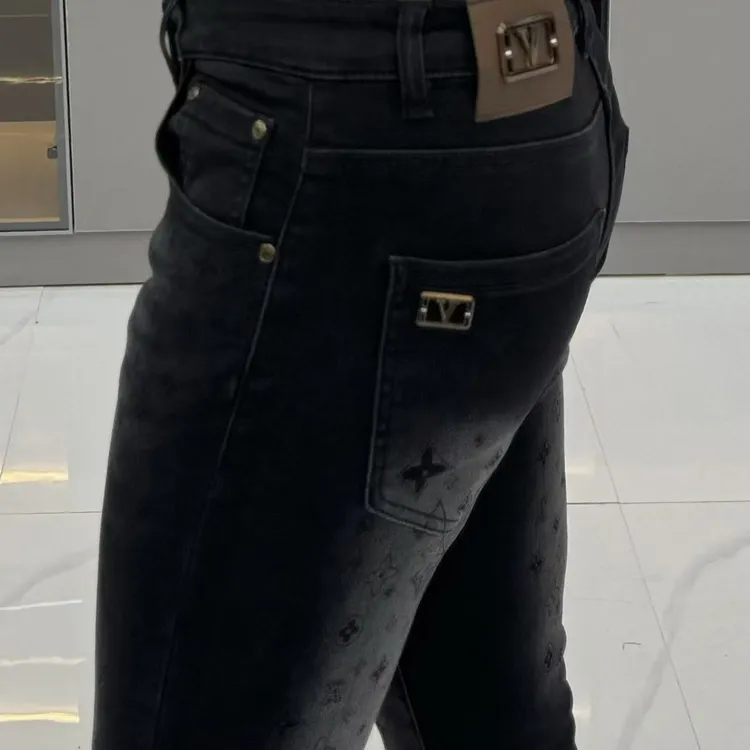 男士新款灰色修身小脚水洗弹力牛仔裤潮流牛仔裤9799