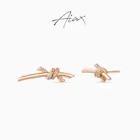 AIAX 镀K金 时尚简约韩版轻奢精致ins立体绳结耳环TSL922