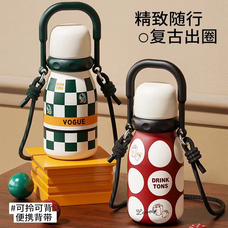 大容量保温杯保温2025新款高颜值女生吸管双饮杯学生便携外出水壶