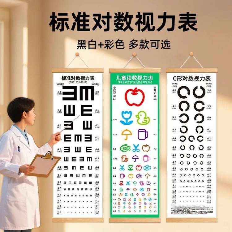 彩色覆膜空军视力表国际标准视力表儿童对数视力表视力表国标挂