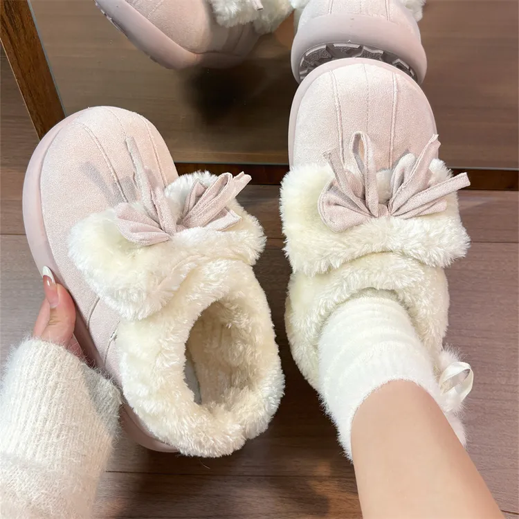 回力粉色雪地靴女加绒2026冬季新款爆款百搭保暖棉鞋靴子软底轻便