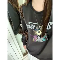 大婉酱千千微胖定制 圆领印花宽松正肩卫衣秋季减龄显瘦上衣1144X