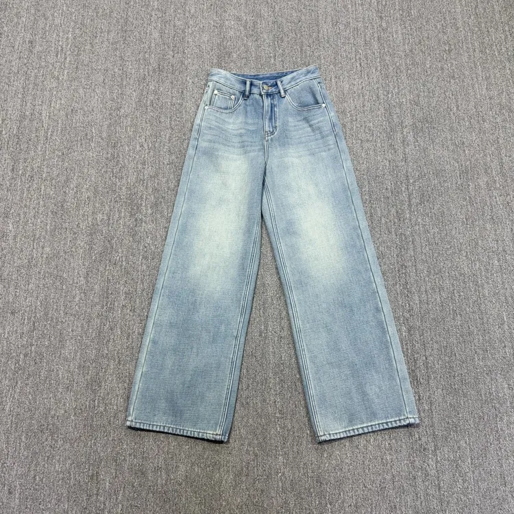 JW/静稳2025新品时尚休闲设计师款潮流女装加绒牛仔裤5552728