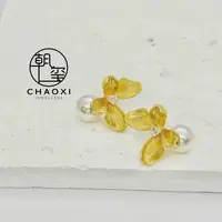 CHAOXI/朝玺 拉丝蝴蝶耳钉6351