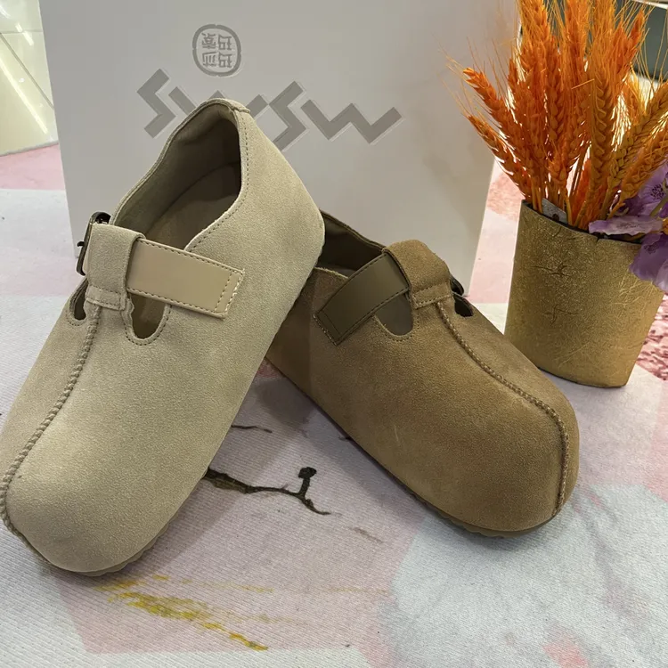 80-612玛莎玛索魔术贴勃肯鞋女2025秋季新款百搭轻便厚底增高