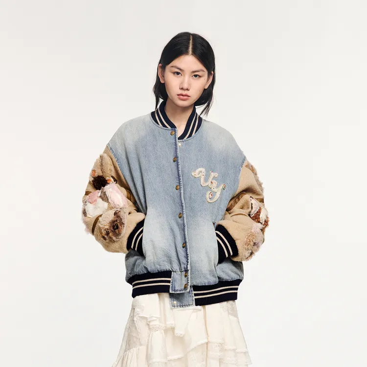 UOOYAA/乌丫2025冬季新款「奇幻精灵」立体精灵复古棒球棉夹克4240