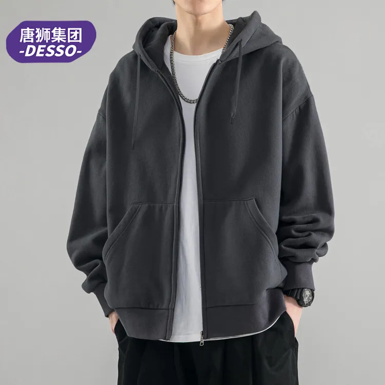 唐狮集团DESSO开衫卫衣男士2025秋季新款美式学生休闲连帽外套男