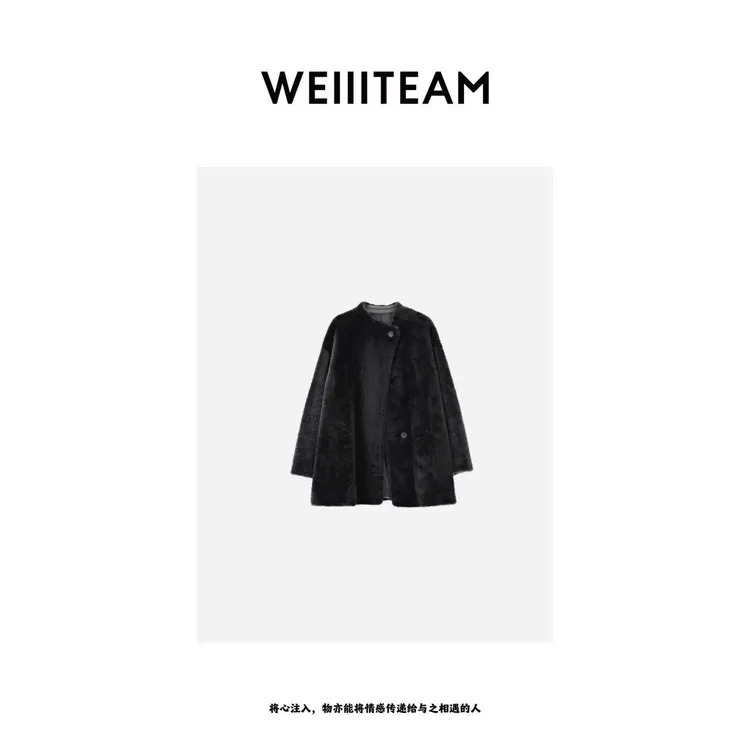 WEIIITEAM 黑色圆领皮毛一体 625293